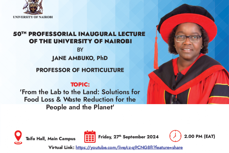 INVITATION TO PROF. JANE AMBUKO'S PROFESSORIAL INAUGURAL LECTURE