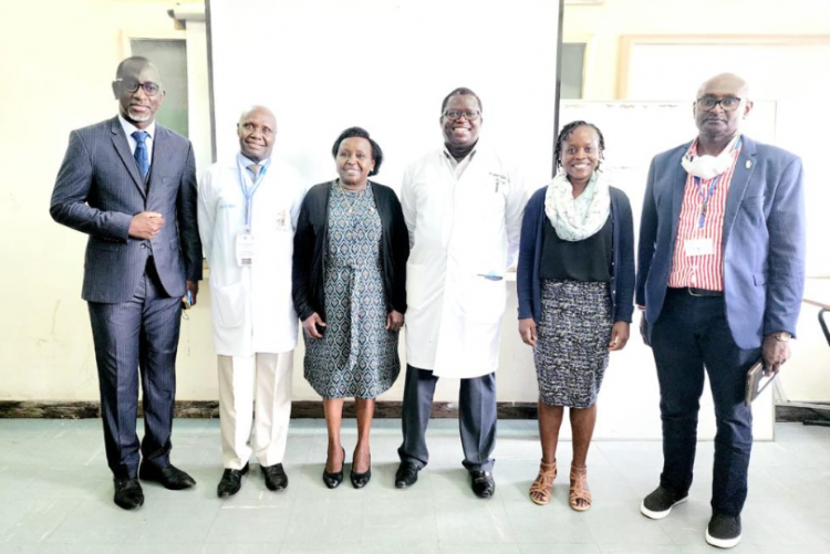 Wellness talk 2- Chair Prof Cheserem and other faculty with the speaker- Robert Burale after the wellness talk