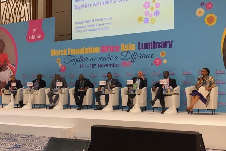 Dr Anne Beatrice Kihara, President Elect of the International Federation of Obstetricians and Gynaecologists (FIGO), during a plenary session at the Merck Foundation Africa Asia Luminary 2022 conference held in Dubai, UAE from 15-16 November 2022