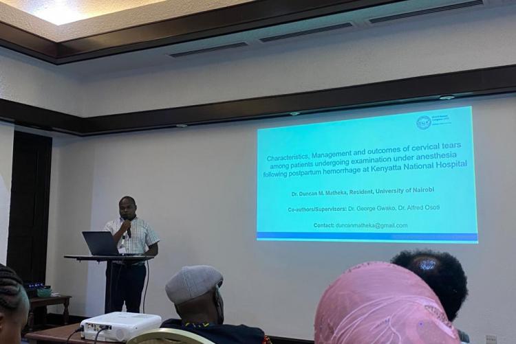 DR. DUNCAN MATHEKA, RESIDENT GAVE A PRESENTATION AT THE 47TH KOGS ANNUAL SCIENTIFIC CONGRESS