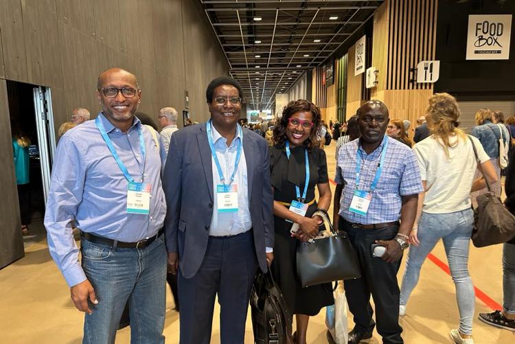 XXIV FIGO World Congress of Gynecology and Obstetrics in Paris: Prof. Ogutu, Dr. Owende - KNH, Prof. Kiarie - WHO Geneva and Dr. Yusuf 