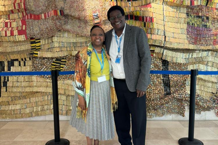 77th World Health Assembly: FIGO President - Prof. Beatrice Anne Kihara and Prof.  James Kiarie (WHO)