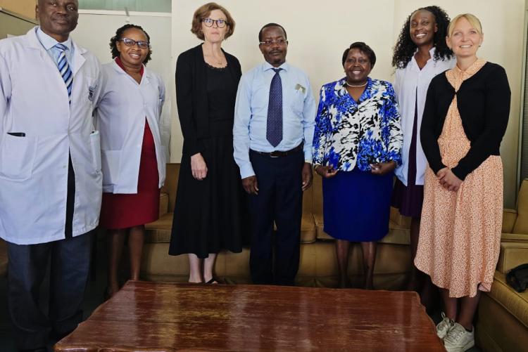 UPPSALA University Hospital Gyn Oncology faculty visit: Photo right( Dr. Orora Maranga - Gyn Onc at KNH, Dr. Margaret Kilonzo , Prof. Karin - Gyn Onc at UUH, Dr. Alfred Mokomba - KNH, Prof. E.J. Cheserem - HOD Obs/Gyn Dept,  Dr. Millicent Masinde - Gyn Onc at KNH, Dr. Bjorg Jonsdottir Gyn Onc Fellow at UUH